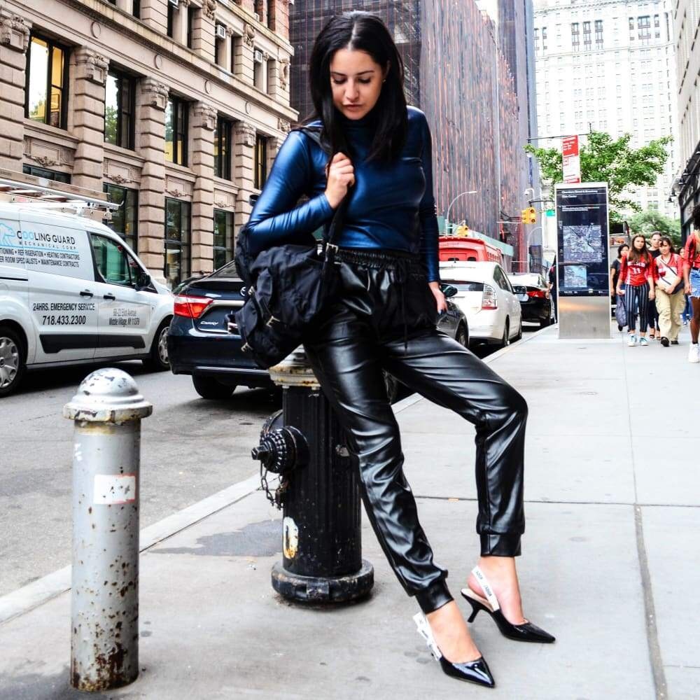 Faux Leather Joggers